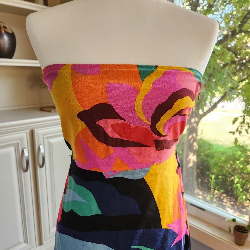 Olivaceous Strapless Maxi Dress Floral Multicolor Boho Size Small - Picture 2 of 10